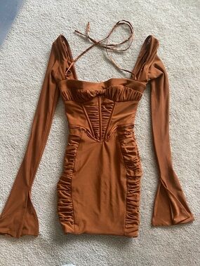 Oh Polly size XS-2 corset mini gathered dress